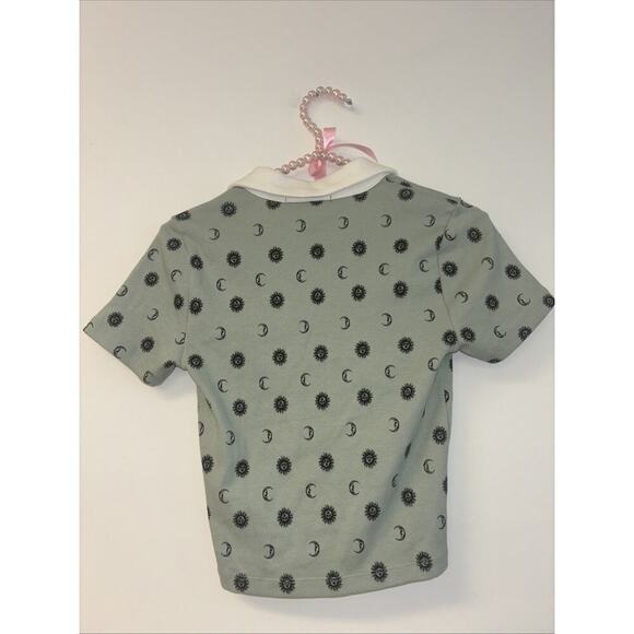 Women’s Baby Tee Sun Moon Sz Sm Y2K Funky VTG Fairy Event Concert 90s Goth Colla - Picture 5 of 5